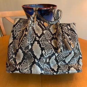 PRETTY 😍 Anne Klein Snake 🐍 Python Print Leather Tote Bag Purse- Brand New! 😊